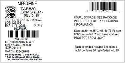 Label (50742 260 01 Nifedipine Er 30mg 67046 260 30)
